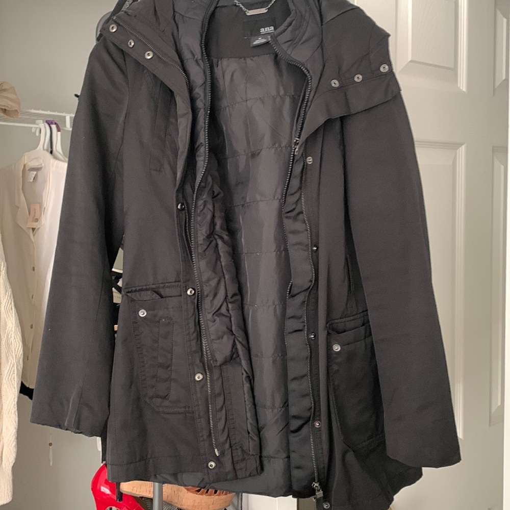 a.n.a. Black coat with hood